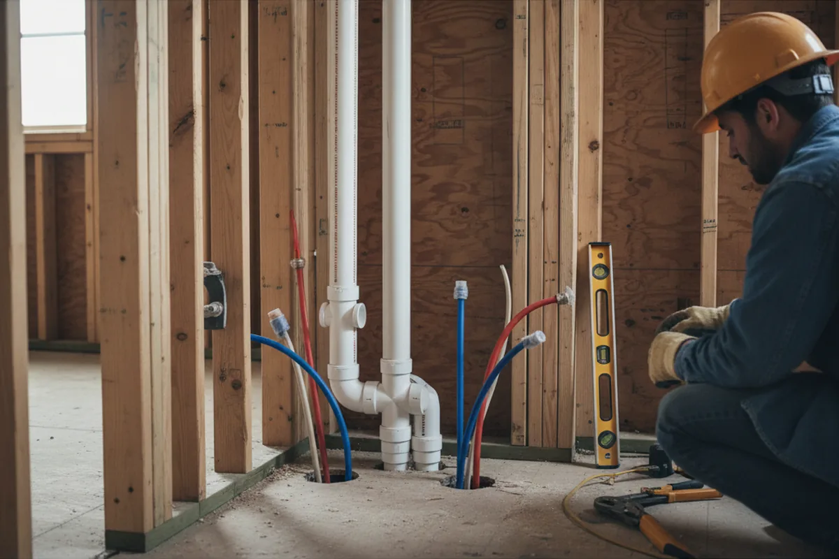 Drain and supply rough-in during Leak Detection in Tumacacori