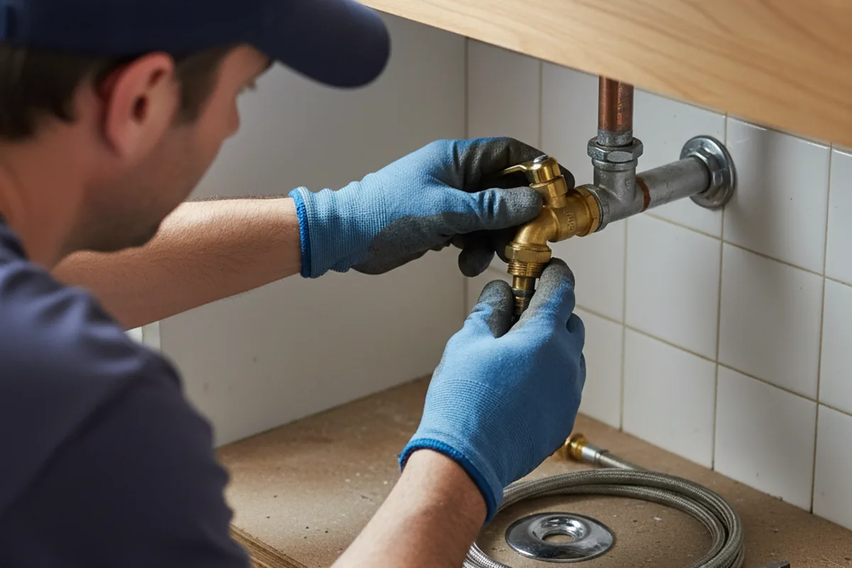 Shutoff valve and fitting work during Emergency Plumbing in Tumacacori